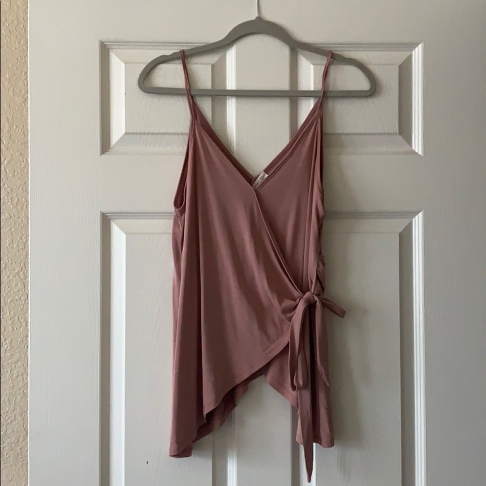 Blush toned Wrap shirt, front tie